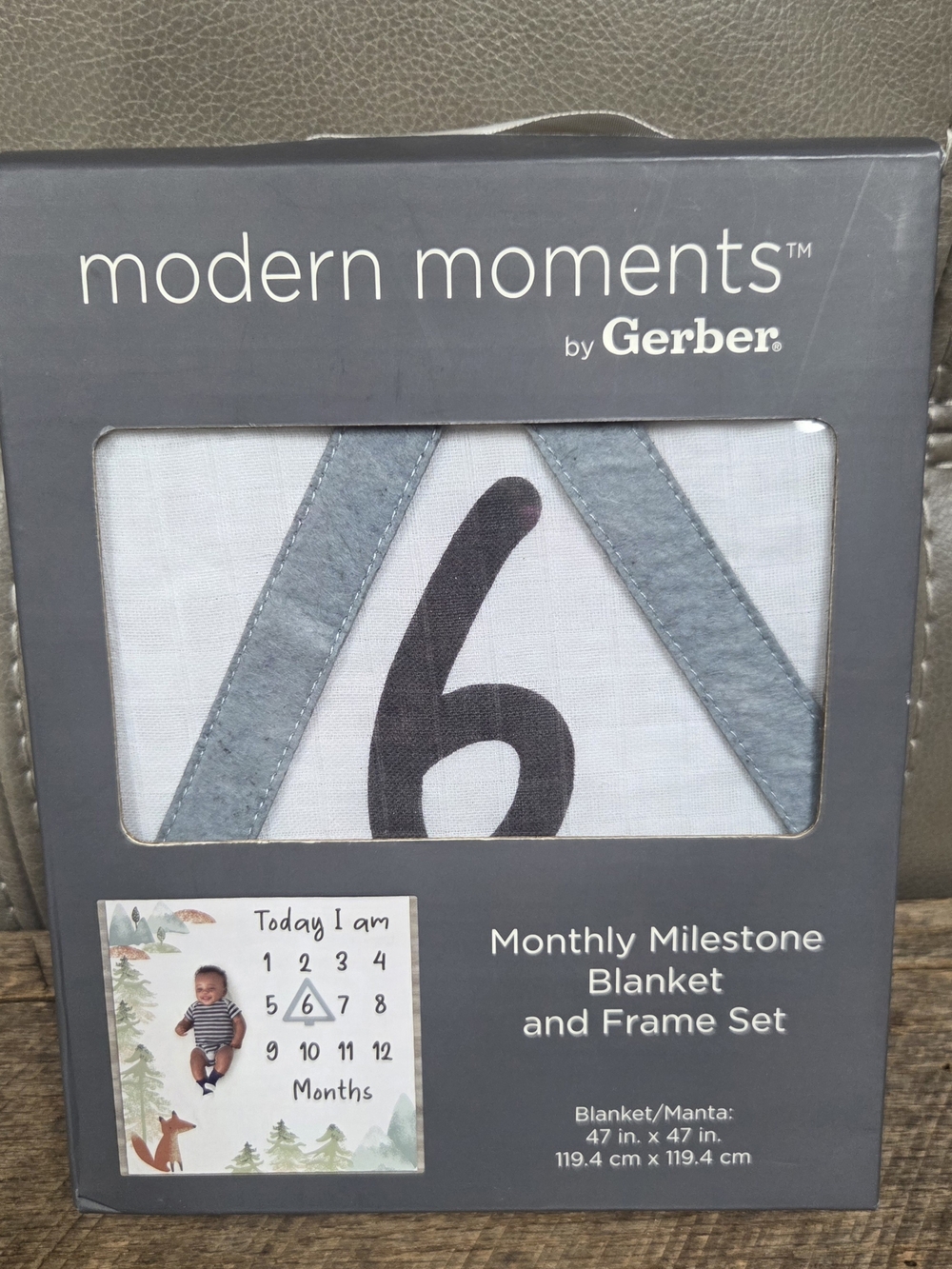 Gerber Monthly Milestone Blanket & Frame Set, Woodland Forrest ~ Bin 1J